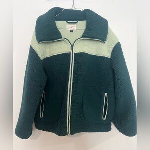 Green Sherpa jacket 
Size medium